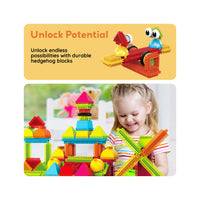 PicassoTiles 112pc Hedgehog Building Blocks Building Set