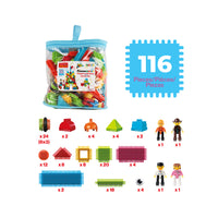 PicassoTiles 116pc Hedgehog Building Block Building Set
