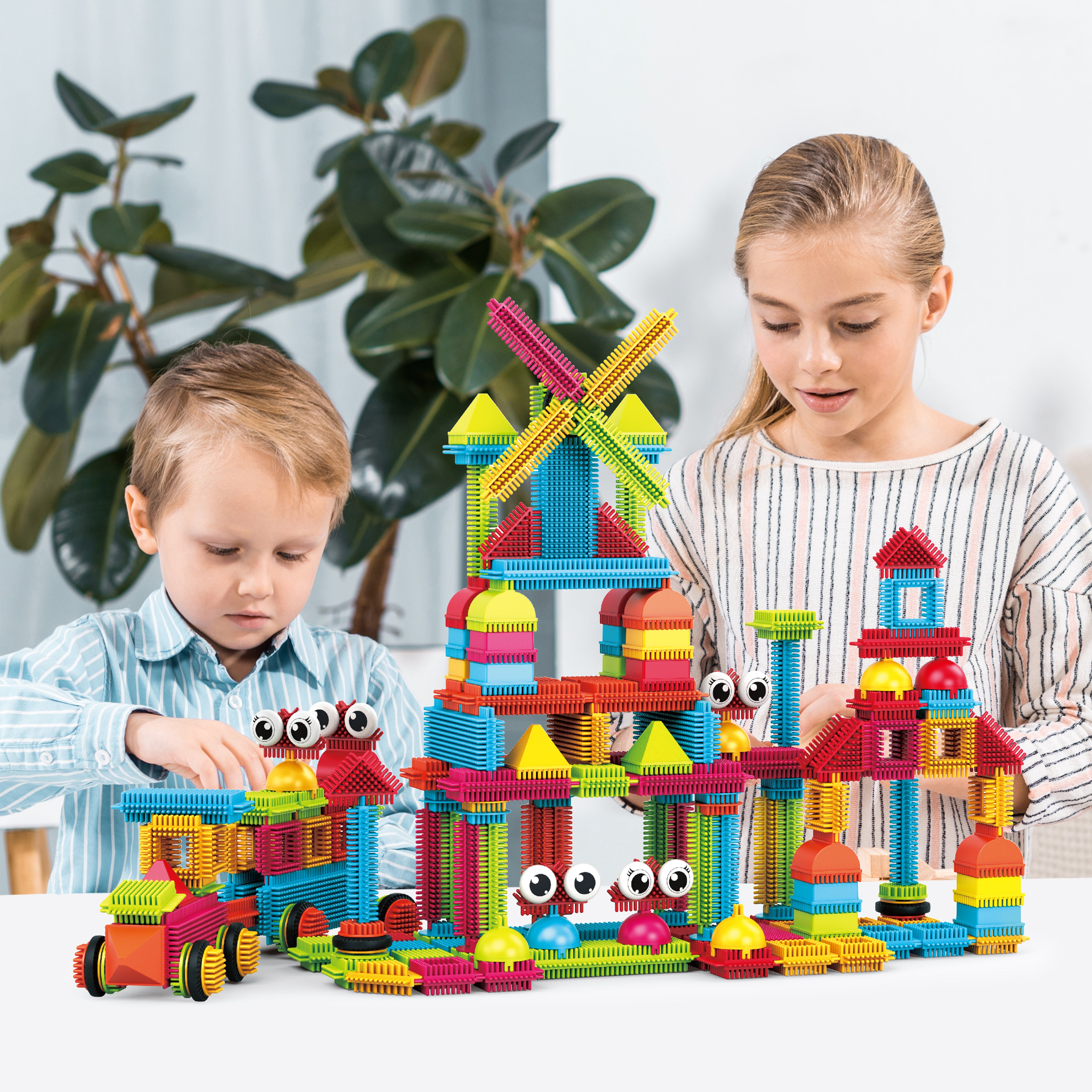 PicassoTiles 240pc Hedgehog Building Block Construction Building Set