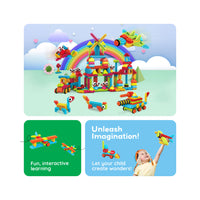 PicassoTiles 240pc Hedgehog Building Blocks w/ Idea Booklet
