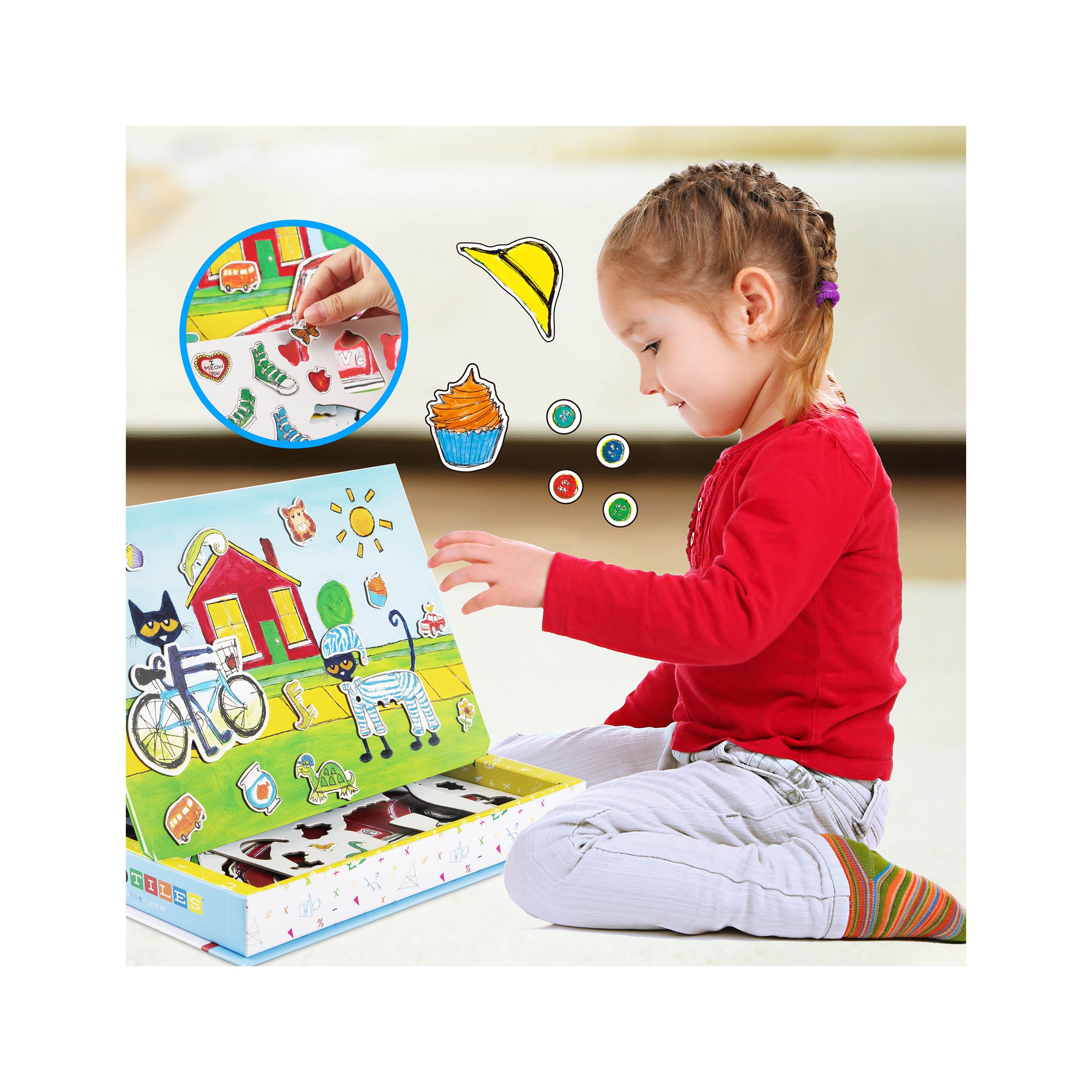 PicassoTiles Pete the Cat Magnetic Storytelling Board Game Puzzle
