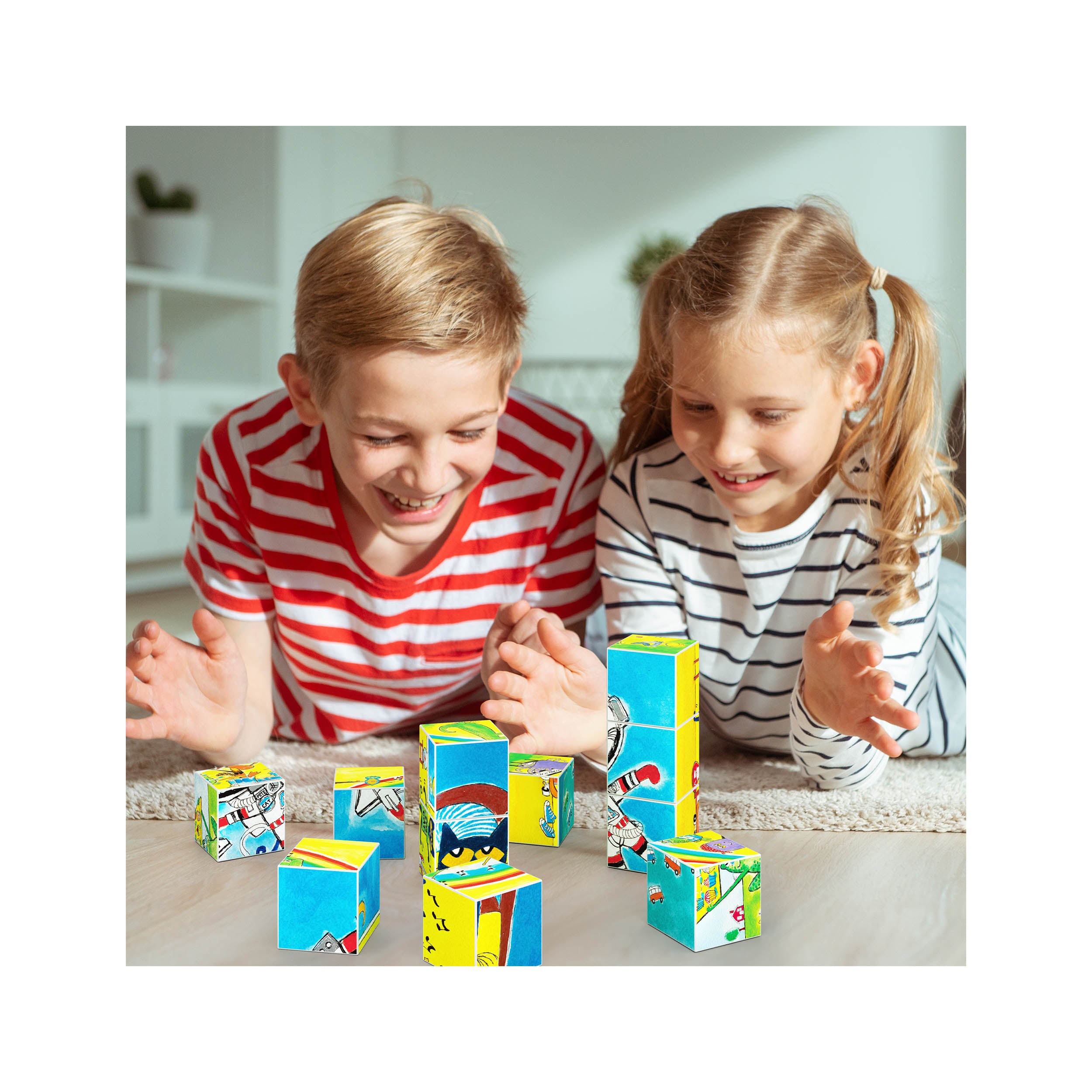 PicassoTiles Pete the Cat Magnet Puzzle Building Block Cubes