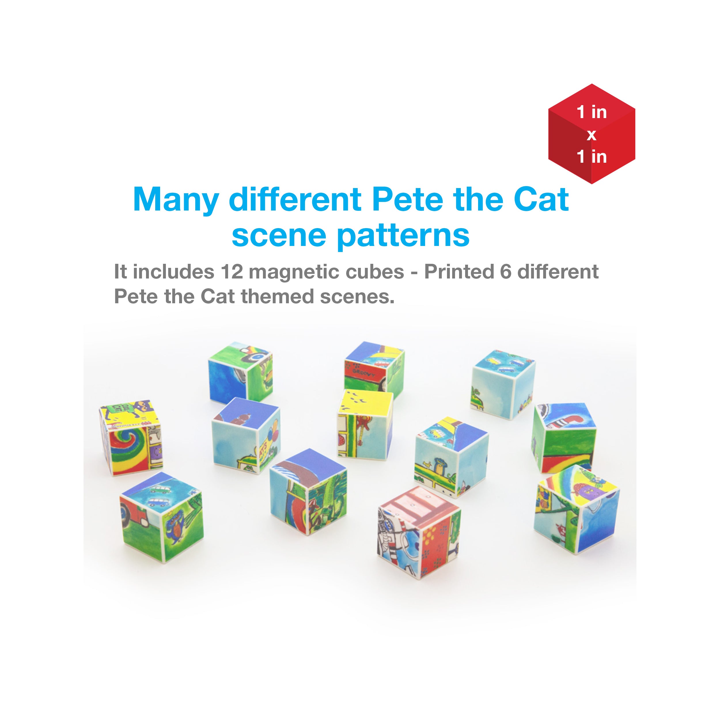 PicassoTiles Pete the Cat Magnet Puzzle Building Block Cubes