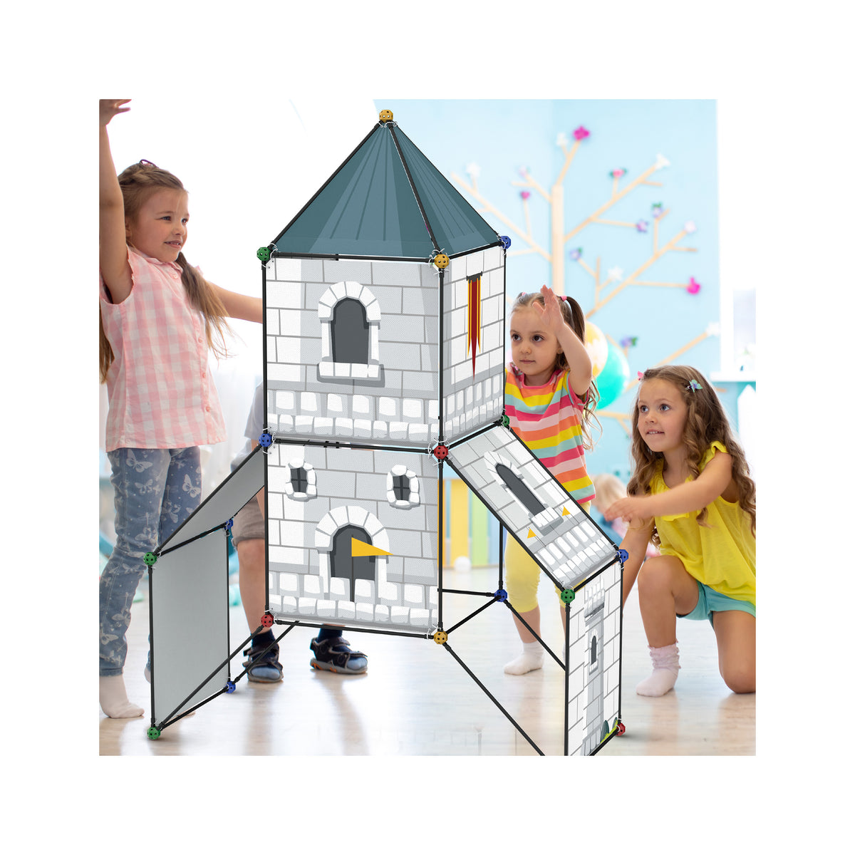 PicassoTiles Fort Building Tent Castle Theme Set · PicassoTiles