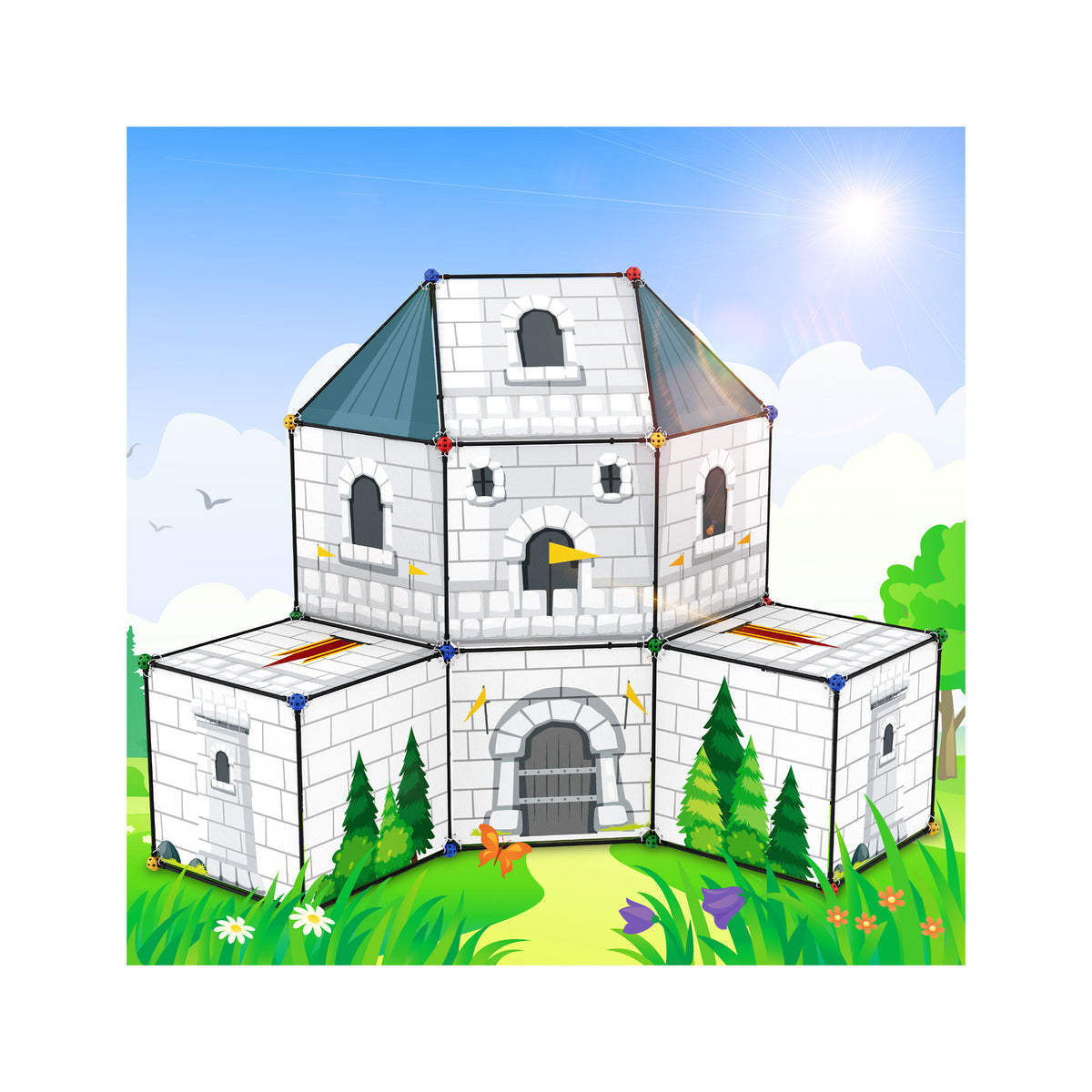 PicassoTiles Fort Building Tent Castle Theme Set · PicassoTiles