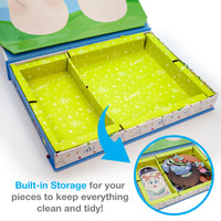PicassoTiles 102 Piece Magnetic Puzzle Faceboard Game Board Activity Book PTD01