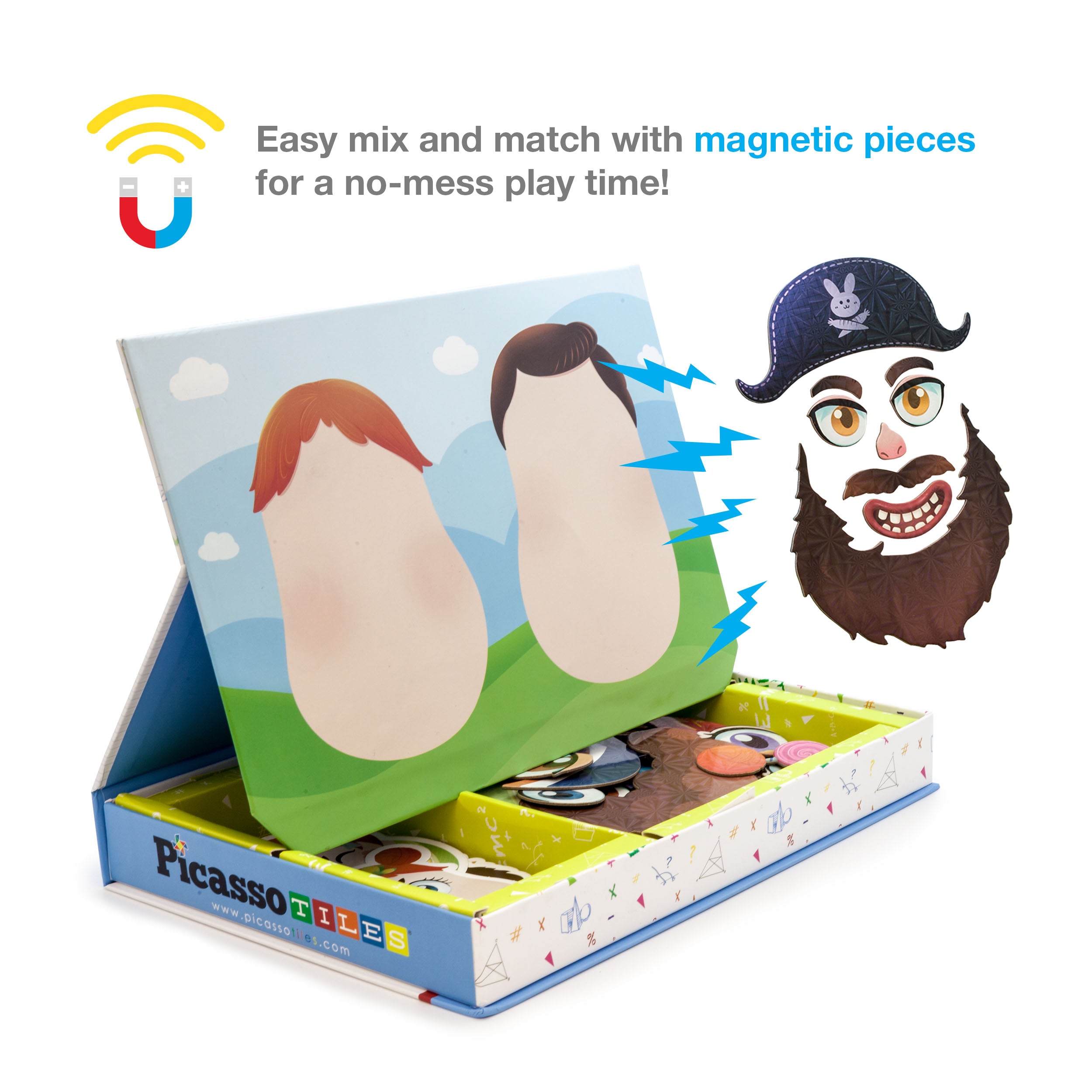 PicassoTiles 102 Piece Magnetic Puzzle Faceboard Game Board