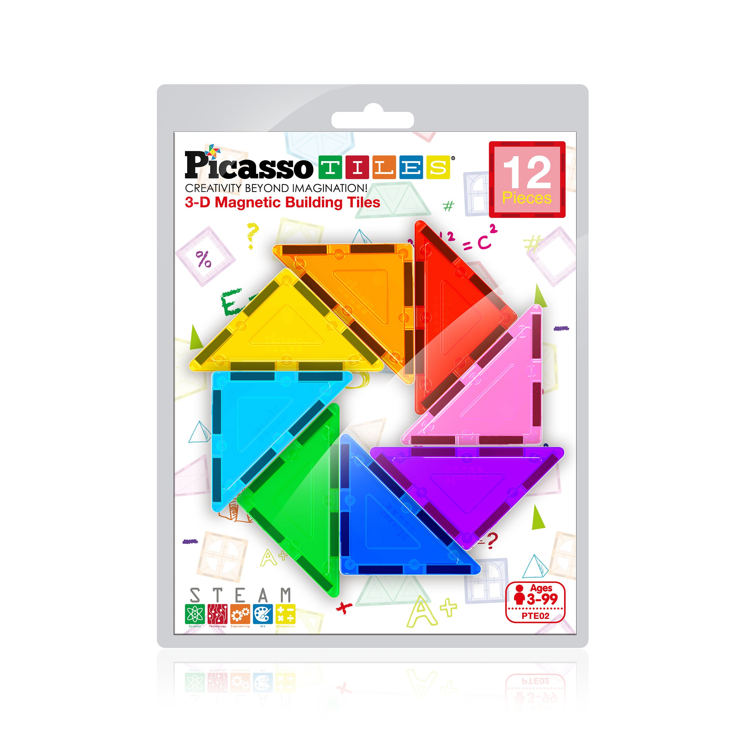 Right Triangle Magnetic Tiles Expansion Pack (12pc) | PicassoTiles ...