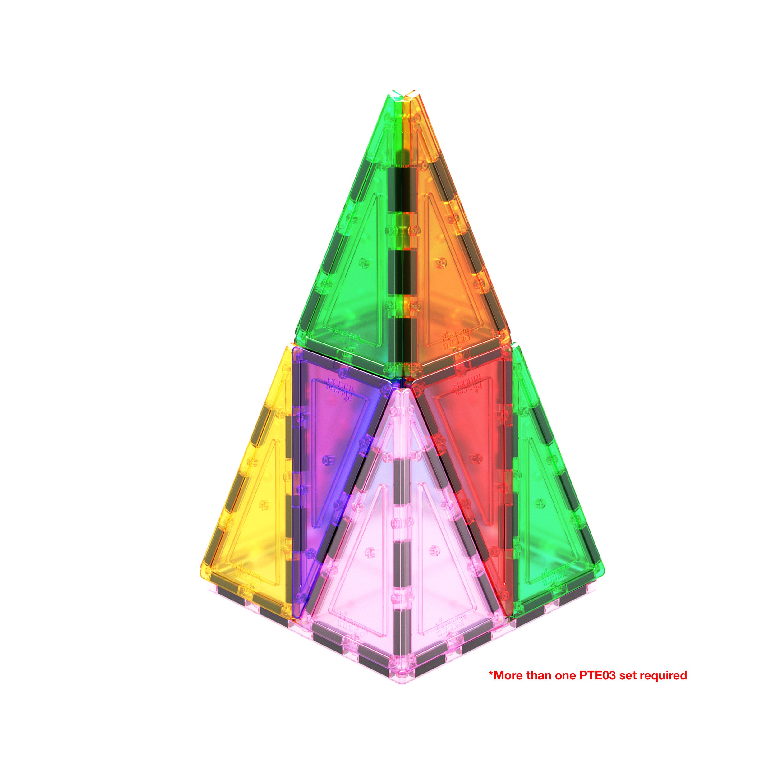 PicassoTiles® 12 Piece Tall Triangle Expansion Pack PTE03
