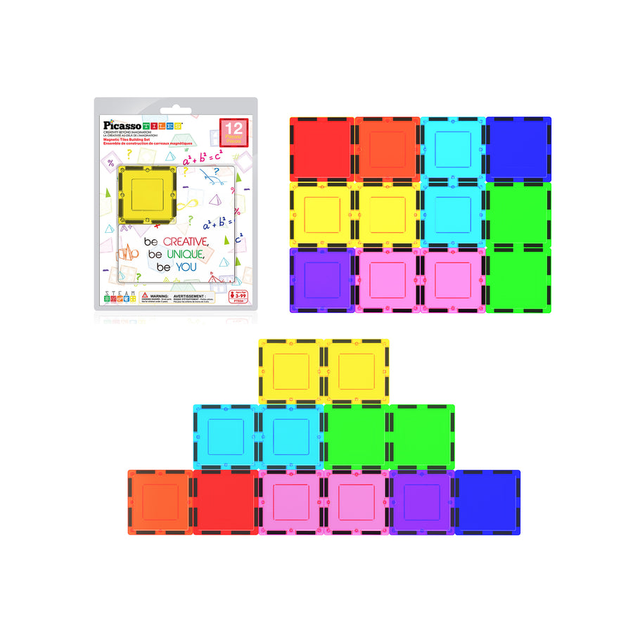 PicassoTiles 12pc Square Expansion Pack
