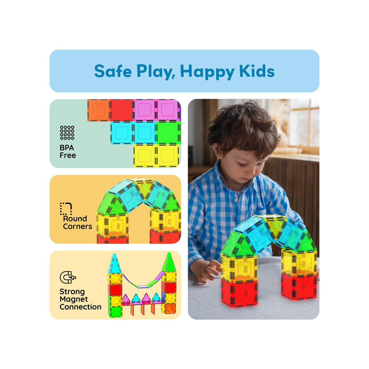 PicassoTiles 12pc Square Expansion Pack