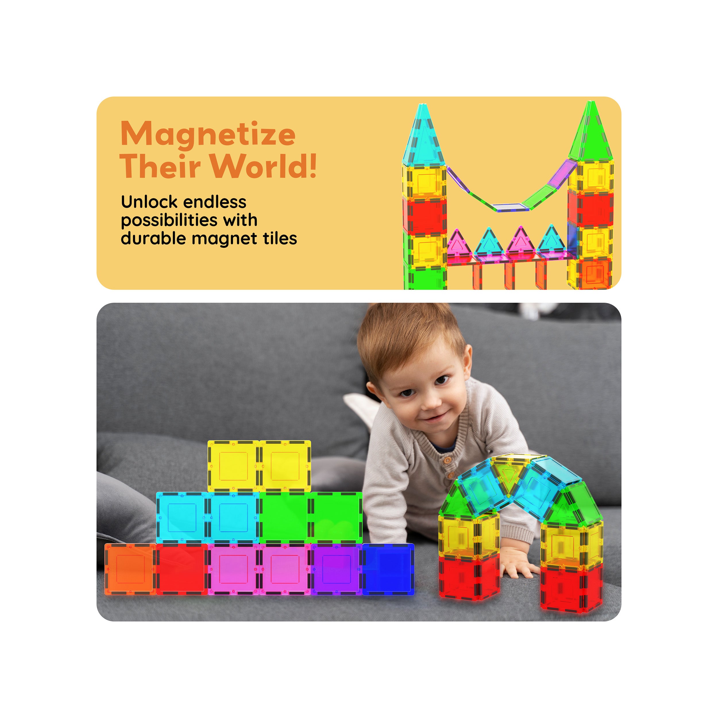 PicassoTiles 12pc Square Expansion Pack