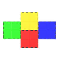 PicassoTiles 4pc Large Square Magnet Tiles Expansion Pack