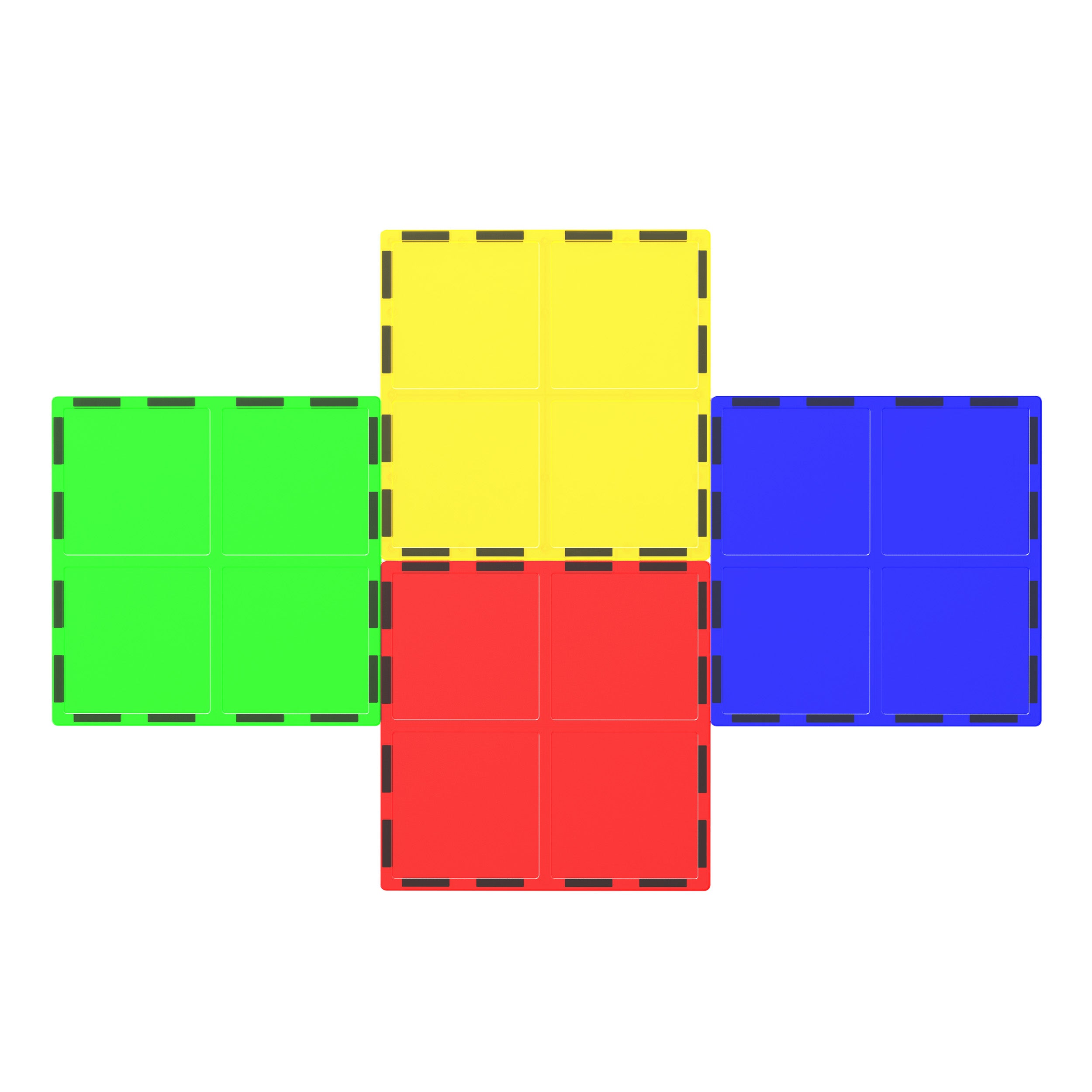 PicassoTiles 4pc Large Square Magnet Tiles Expansion Pack