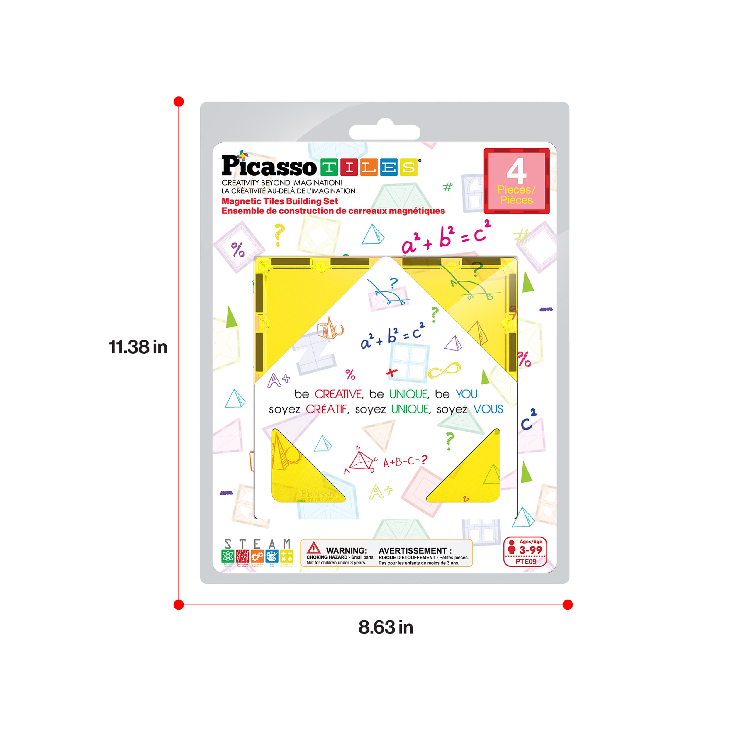 4pc Large Square Magnetic Tiles Expansion Pack | PicassoTiles