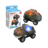 PicassoTiles Dinosaur Race Car 2pk w/ Light Up Eyes