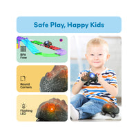 PicassoTiles Dinosaur Race Car 2pk w/ Light Up Eyes