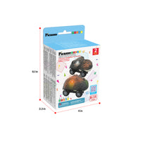 PicassoTiles Dinosaur Race Car 2pk w/ Light Up Eyes