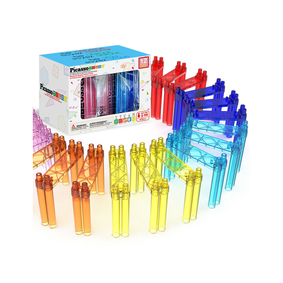 PicassoTiles 12pc Magnetic Tile Support Column Set