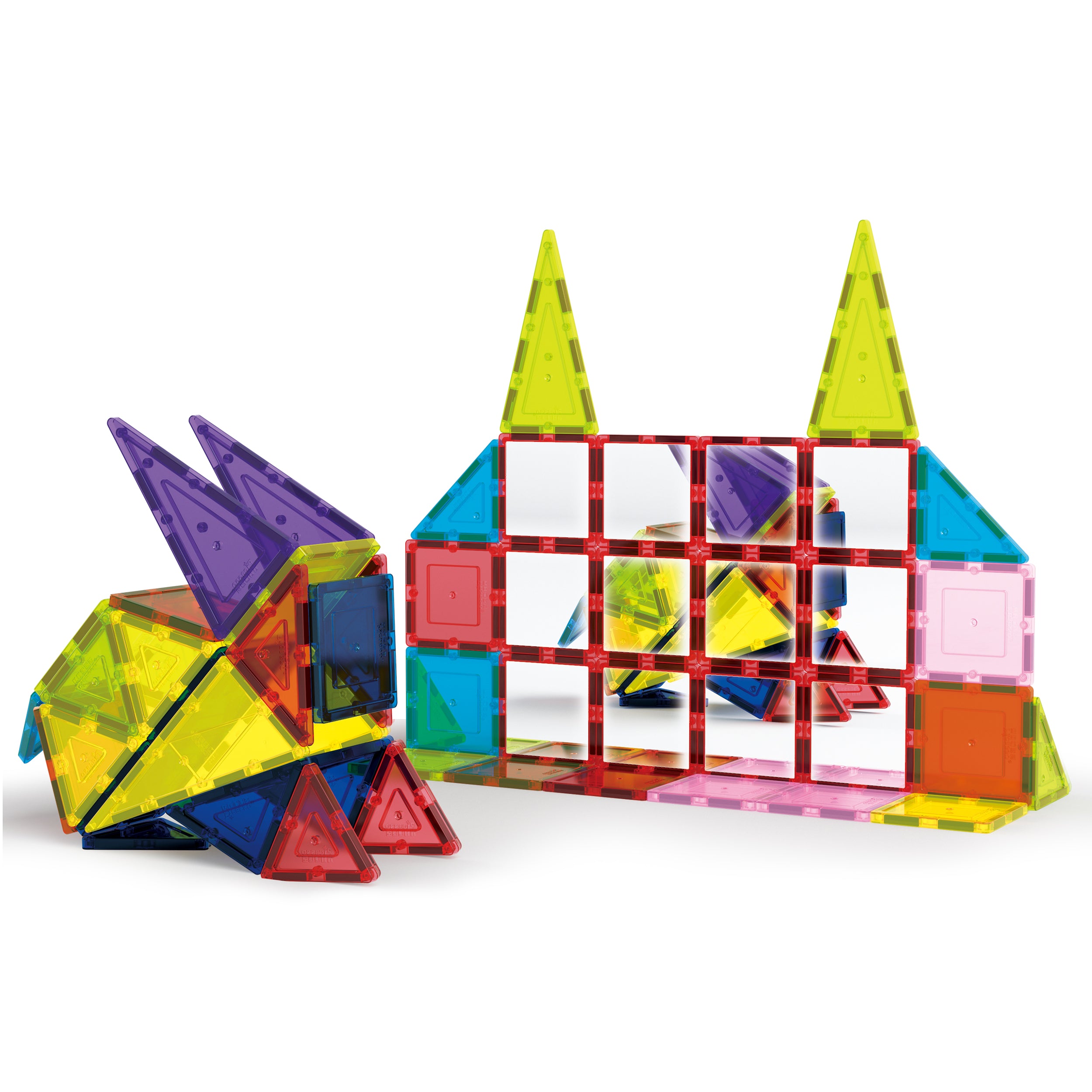 PicassoTiles 12 Piece Magnetic Tile Mirror Building Set