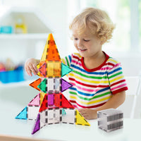 PicassoTiles 12 Piece Clear Transparent Magnetic Building Tiles