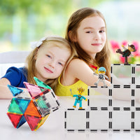 PicassoTiles 12 Piece Clear Transparent Magnetic Building Tiles