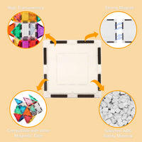 PicassoTiles 12 Piece Clear Transparent Magnetic Building Tiles