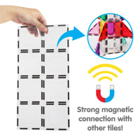 PicassoTiles 12 Piece Clear Transparent Magnetic Building Tiles