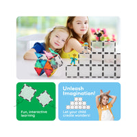 PicassoTiles 12pc Magnetic Tile Transparent Building Tile Expansion Kit