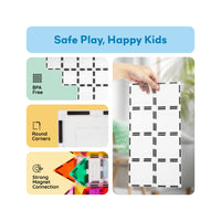 PicassoTiles 12pc Magnetic Tile Transparent Building Tile Expansion Kit