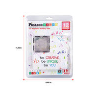 PicassoTiles 12pc Magnetic Tile Transparent Building Tile Expansion Kit