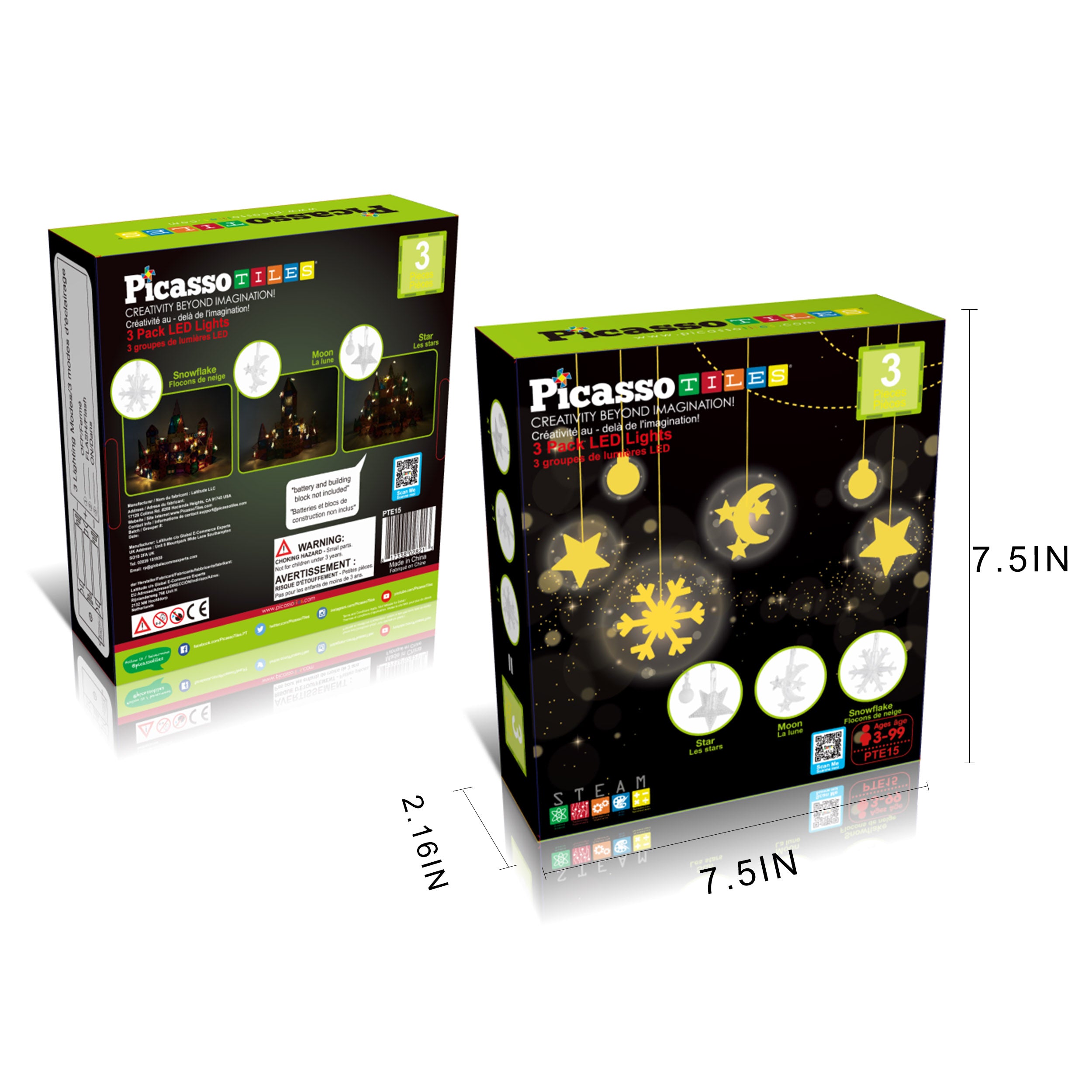 PicassoTiles 3 Piece LED String Lights · PicassoTiles