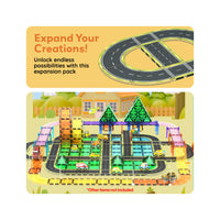 PicassoTiles Magnetic Tile Race Car Track Speed Way Building Set