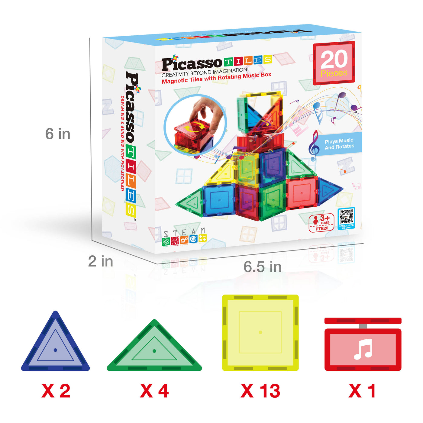 PicassoTiles Interactive Musical Magnetic Building Tile Toy Set