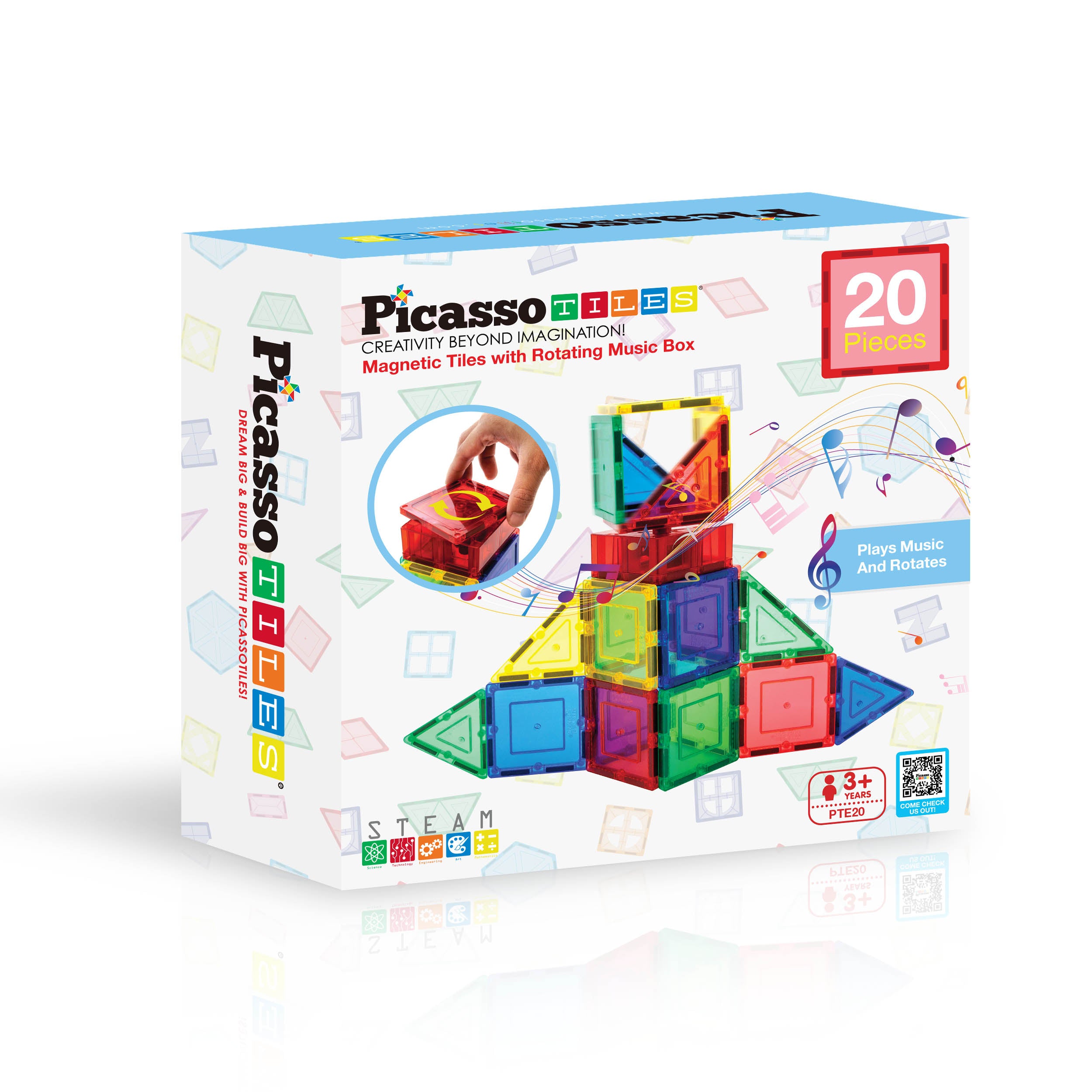 PicassoTiles Interactive Musical Magnetic Building Tile Toy Set