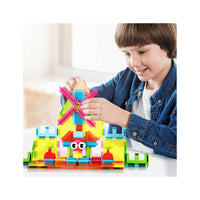 PicassoTiles Magnetic Tiles and Soft Hedgehog Building Block Set - 75 Pieces