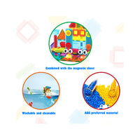 PicassoTiles Magnetic Tiles and Soft Hedgehog Building Block Set - 75 Pieces