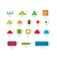 PicassoTiles Magnetic Tiles and Soft Hedgehog Building Block Set - 75 Pieces
