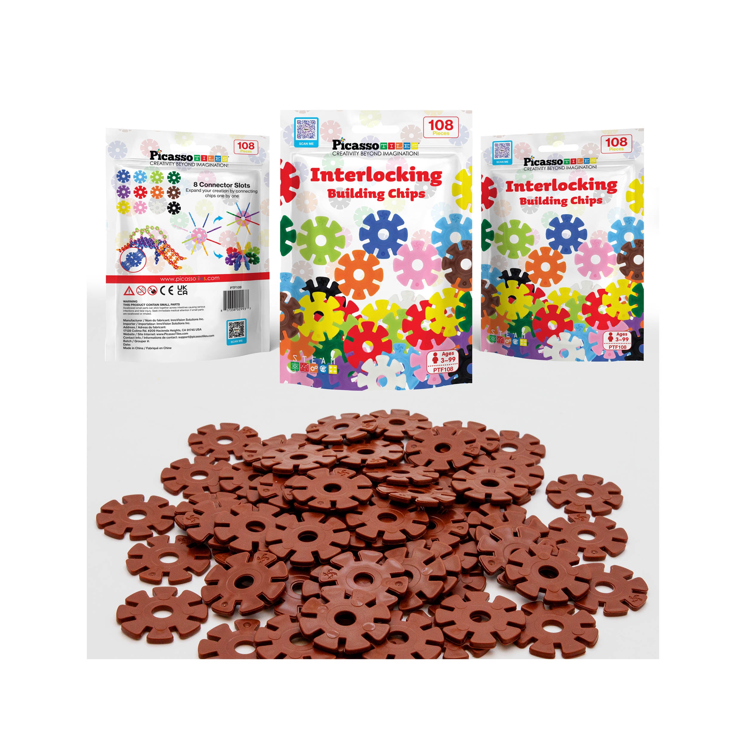 PicassoTiles Building Chip Interlocking Disc Construction Blocks in Co ...