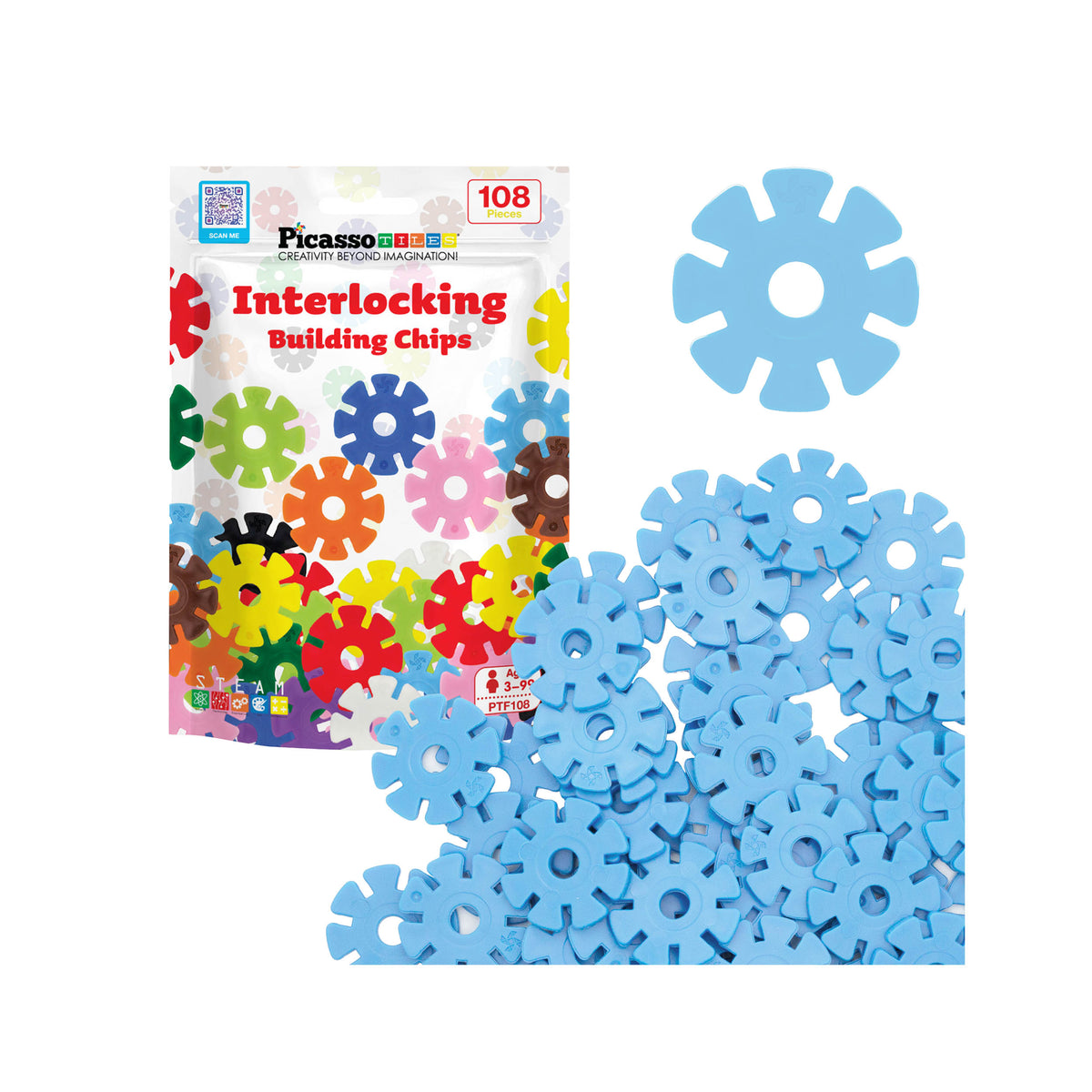 Chip Block Gun PicassoTiles Building Chip Interlocking Disc Construction Blocks in Co ...