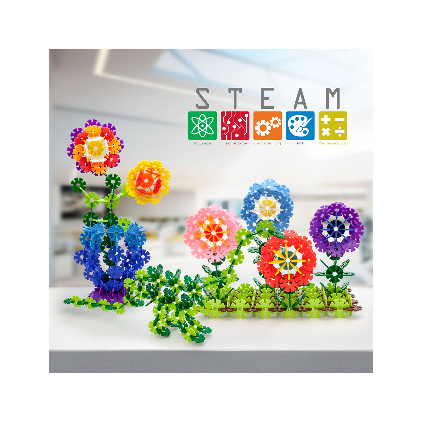 PicassoTiles Building Chip Interlocking Disc Construction Blocks in Color White