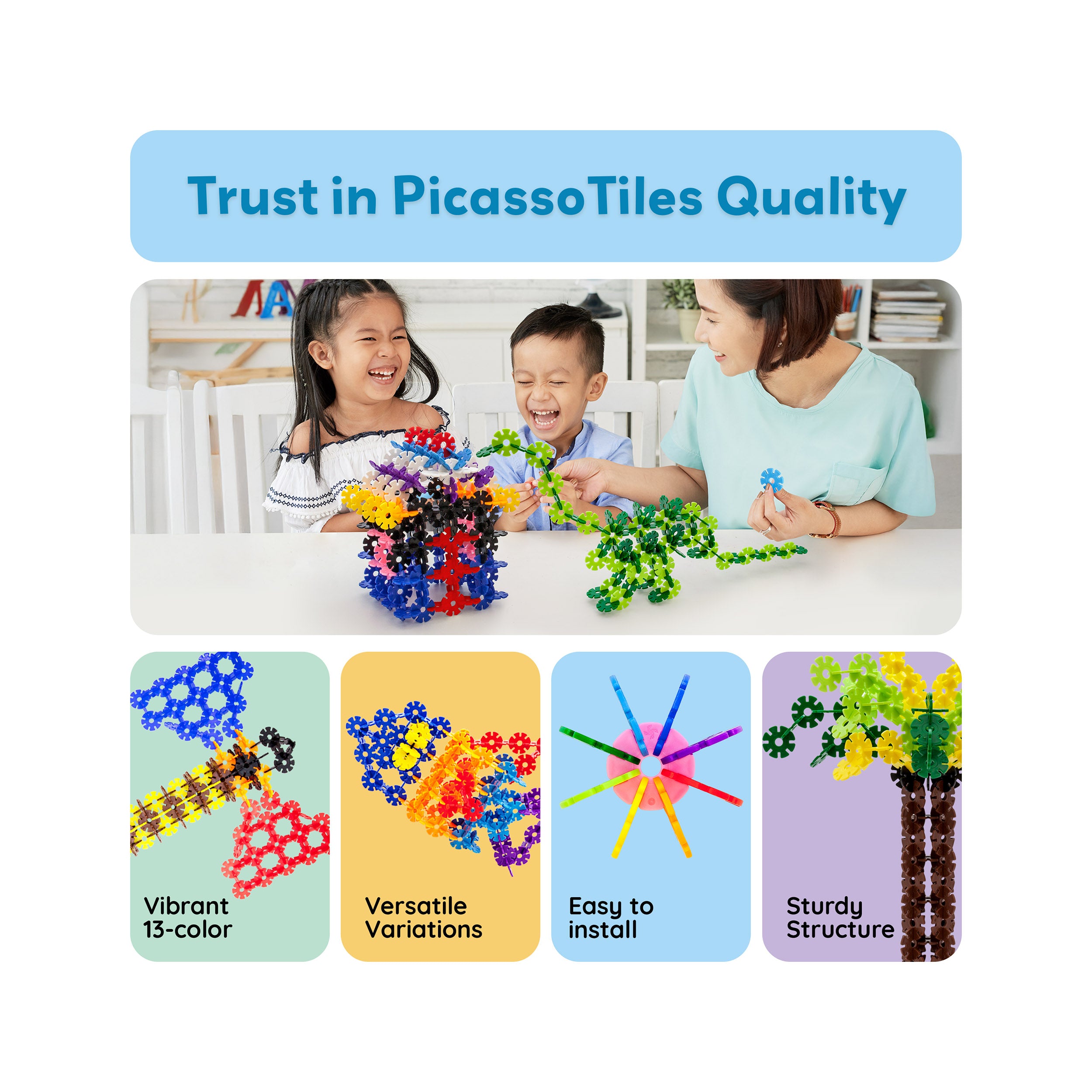 PicassoTiles 300pc Building Chips Interlocking Disc Construction Block