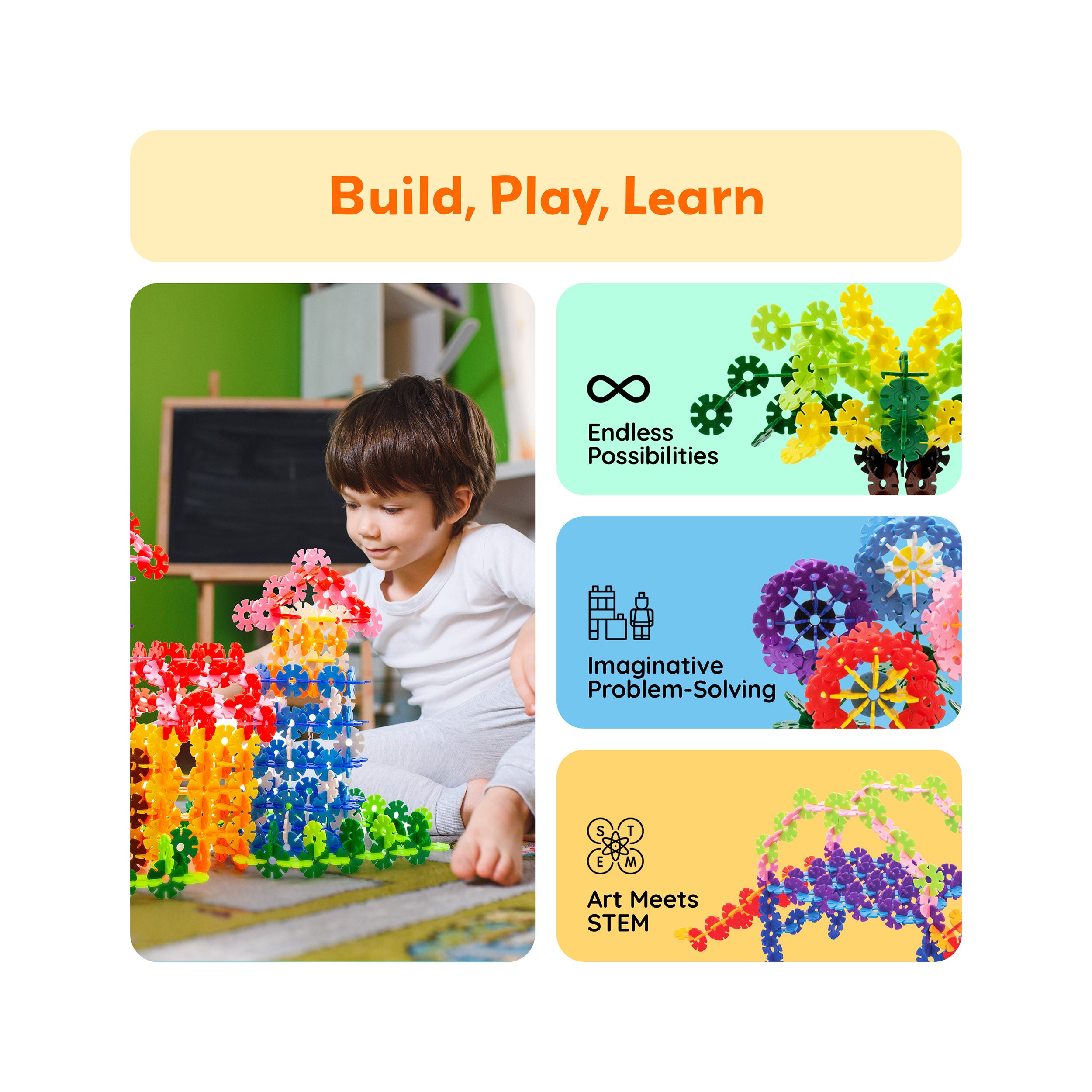 PicassoTiles 600pc Building Construction Toy Interlocking Chips