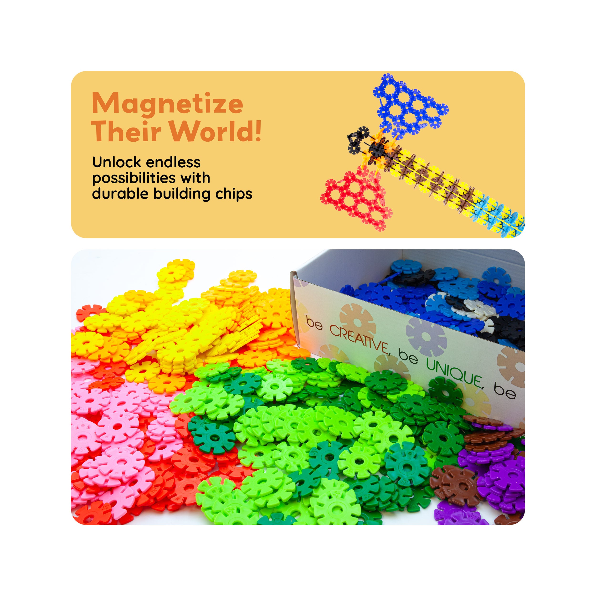 PicassoTiles 600pc Building Construction Toy Interlocking Chips