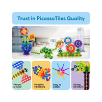 PicassoTiles 600pc Building Construction Toy Interlocking Chips