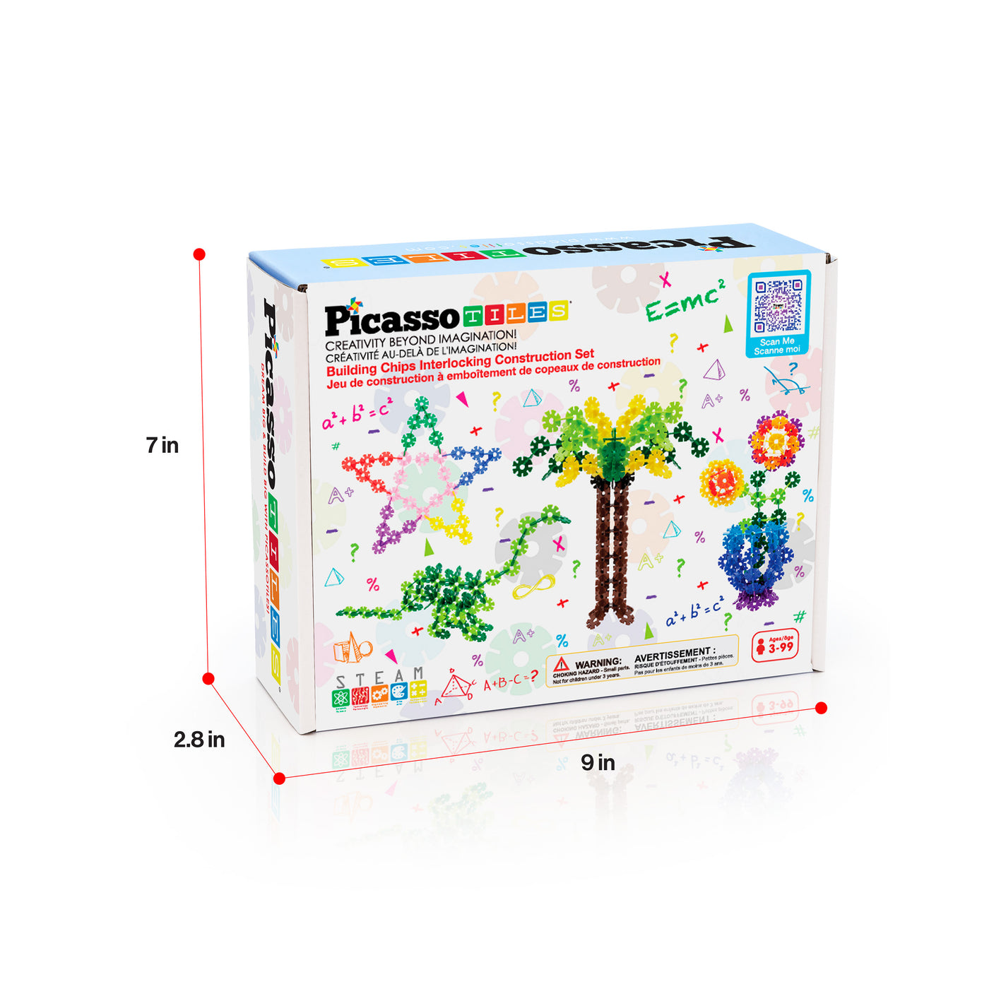 PicassoTiles 600pc Building Construction Toy Interlocking Chips