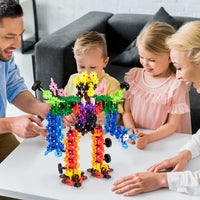 PicassoTiles 800pc Building Chips with 10 Wheels