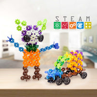 PicassoTiles 800pc Building Chips with 10 Wheels
