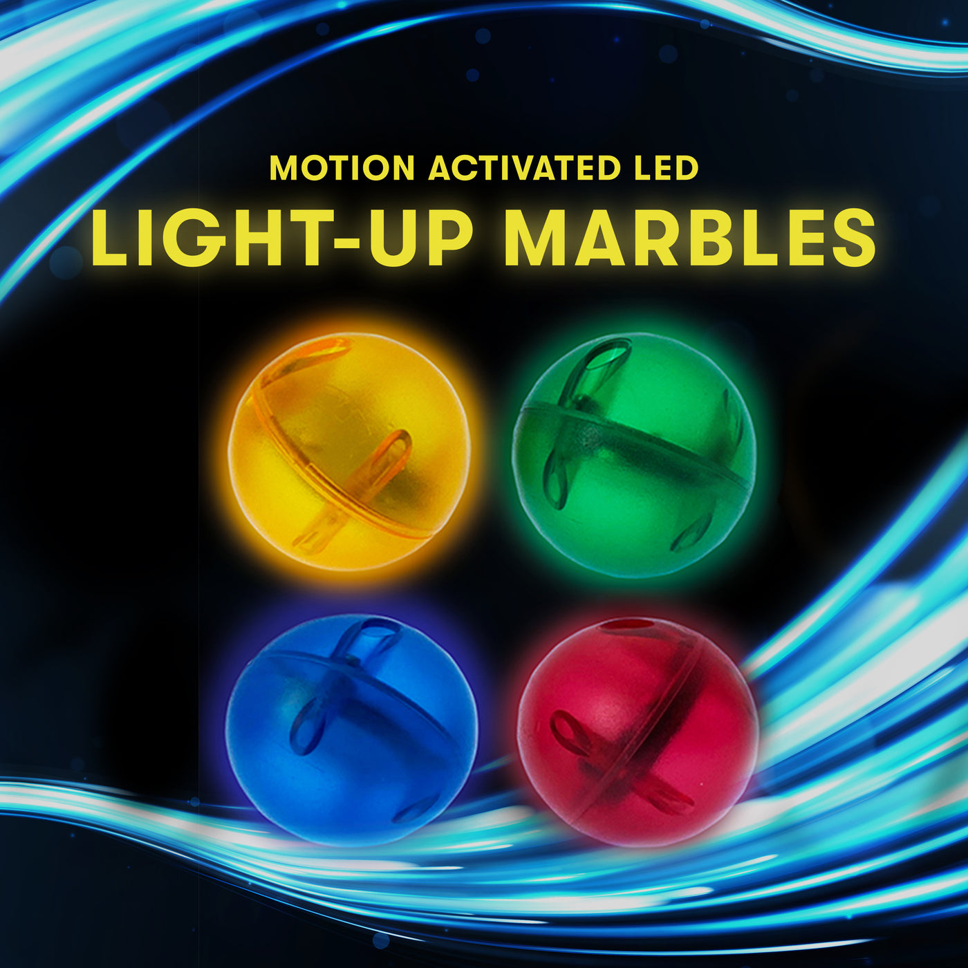 PicassoTiles 4pk LED Light Up Race Track Marbles