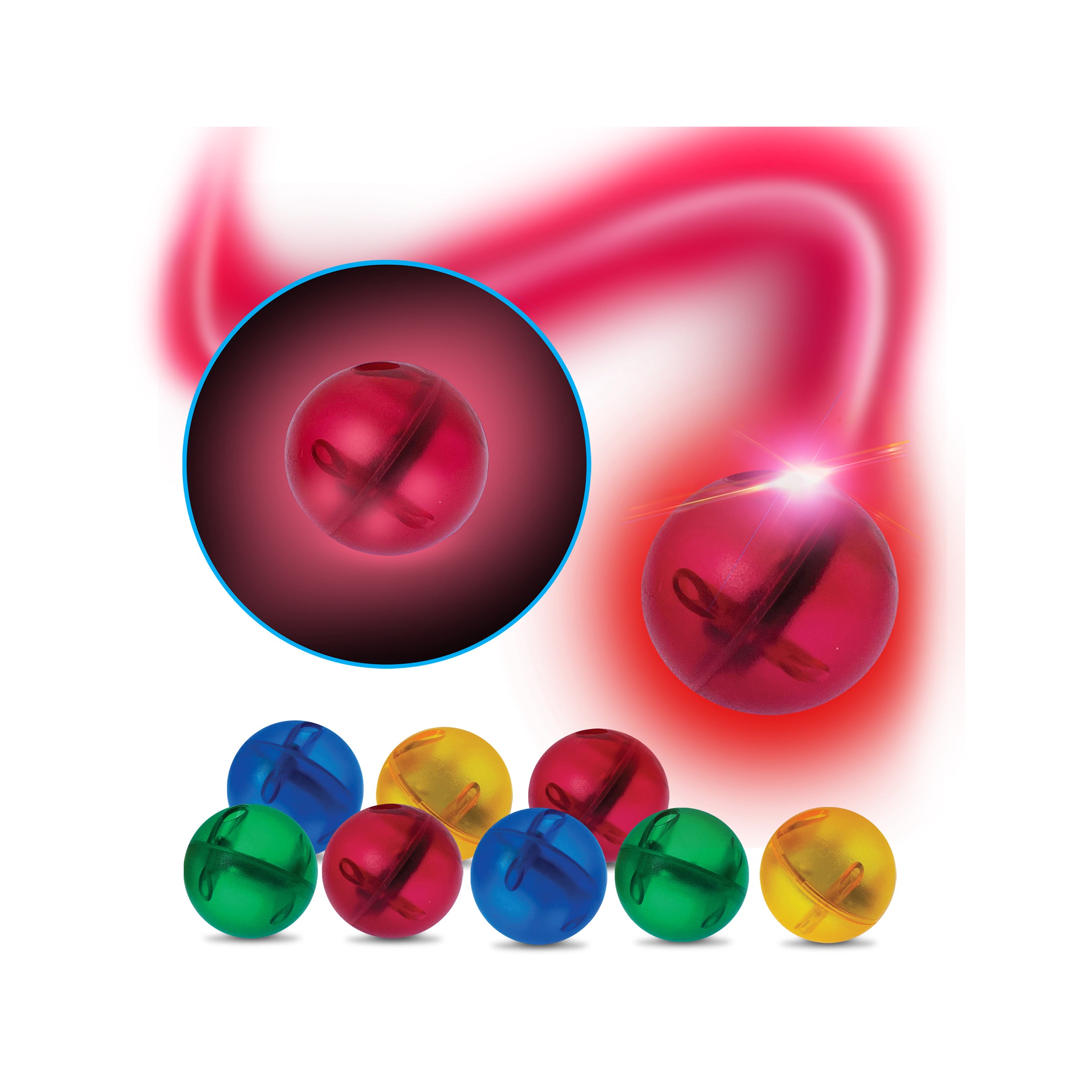 PicassoTiles 4pk LED Light Up Race Track Marbles